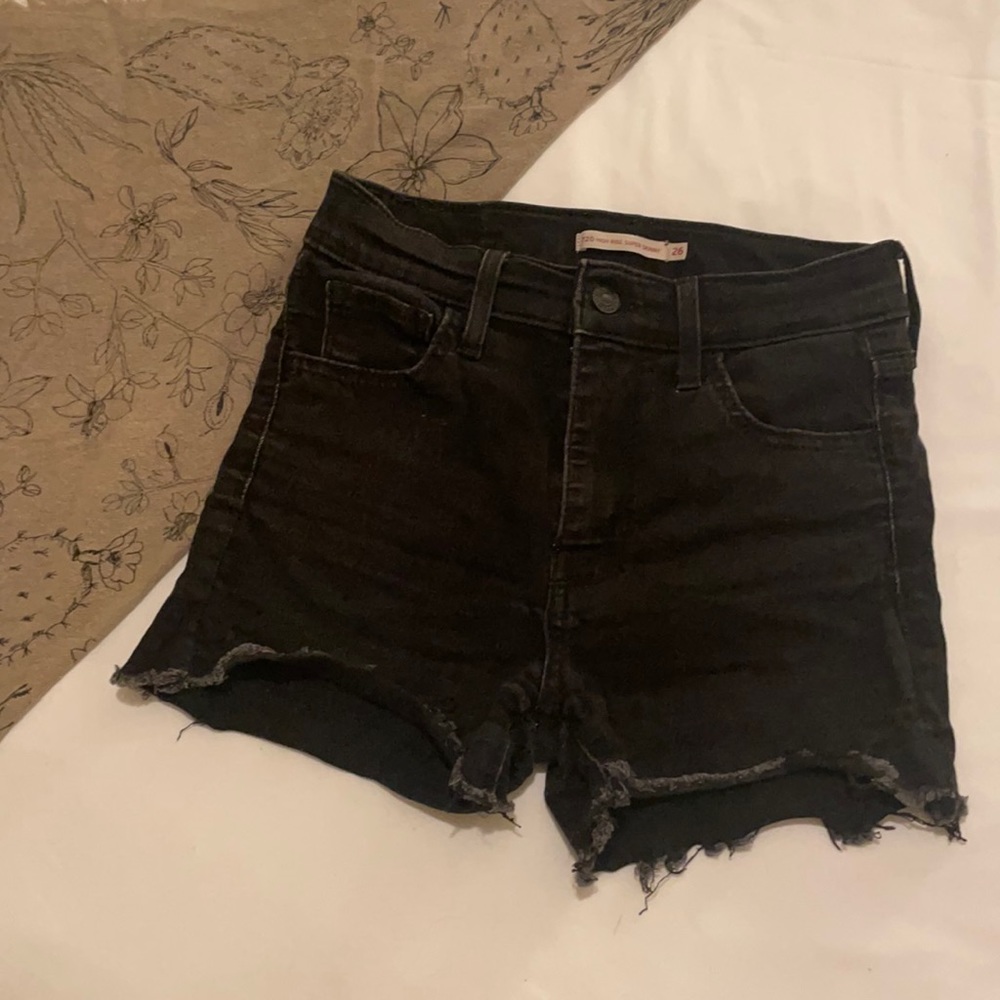 Levi’s Black High Rise Jean Shorts
